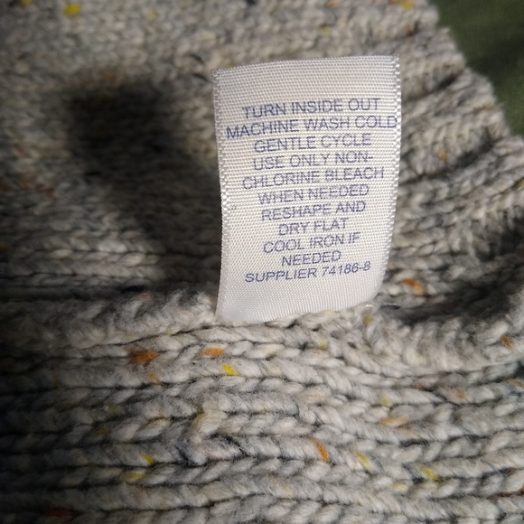 ST Johns Bay cardigan speckled flecked beige orange yellow brown EUC Lg - Picture 8 of 13
